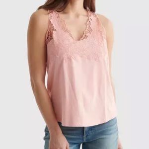 Lucky Brand Sleeveless Cutwork Tank